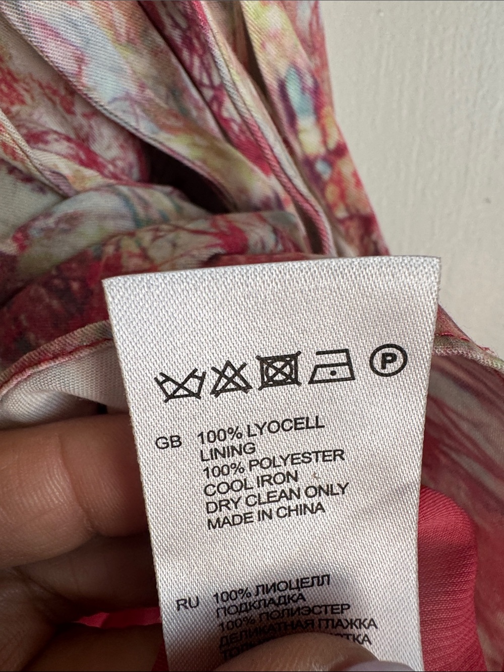 EUC Reiss Raspberry Floral Tie-Waist Sleeveless Dress Rounded Hem Pockets Lined - Picture 12 of 13